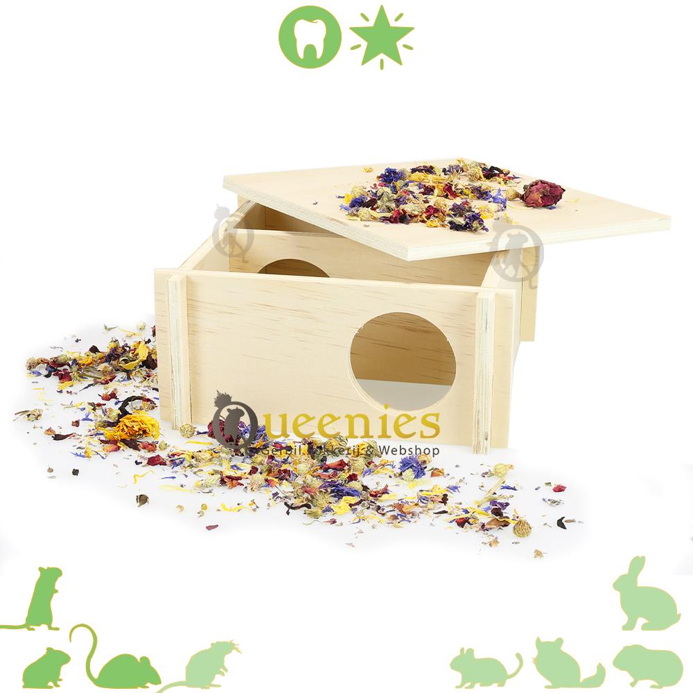 Hamsterscape huisje met gedroogde bloemenmix
