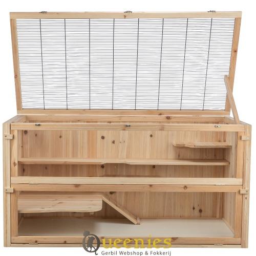 Grote Muizenkooi van hout 115x60x60