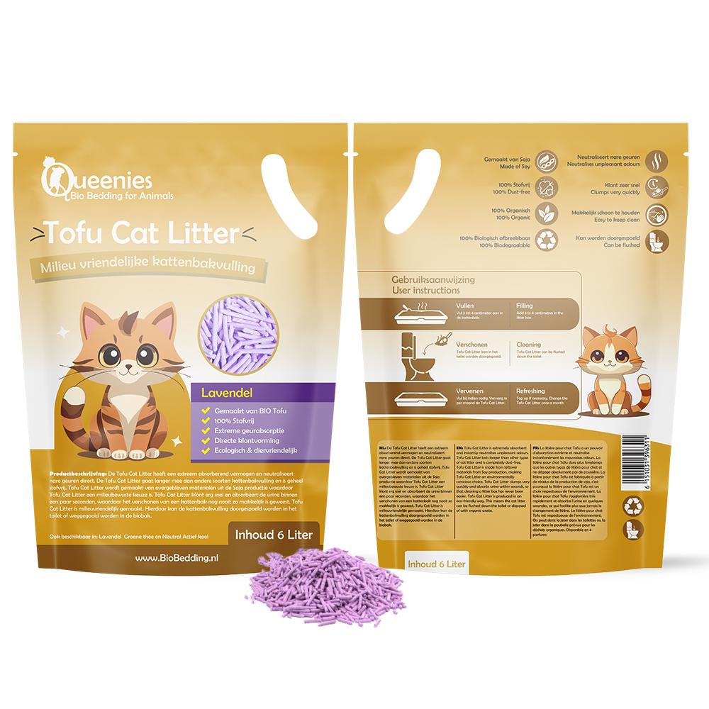Ekoo cat litter gemaakt van tofu, duurzaam en milieuvriendelijk
