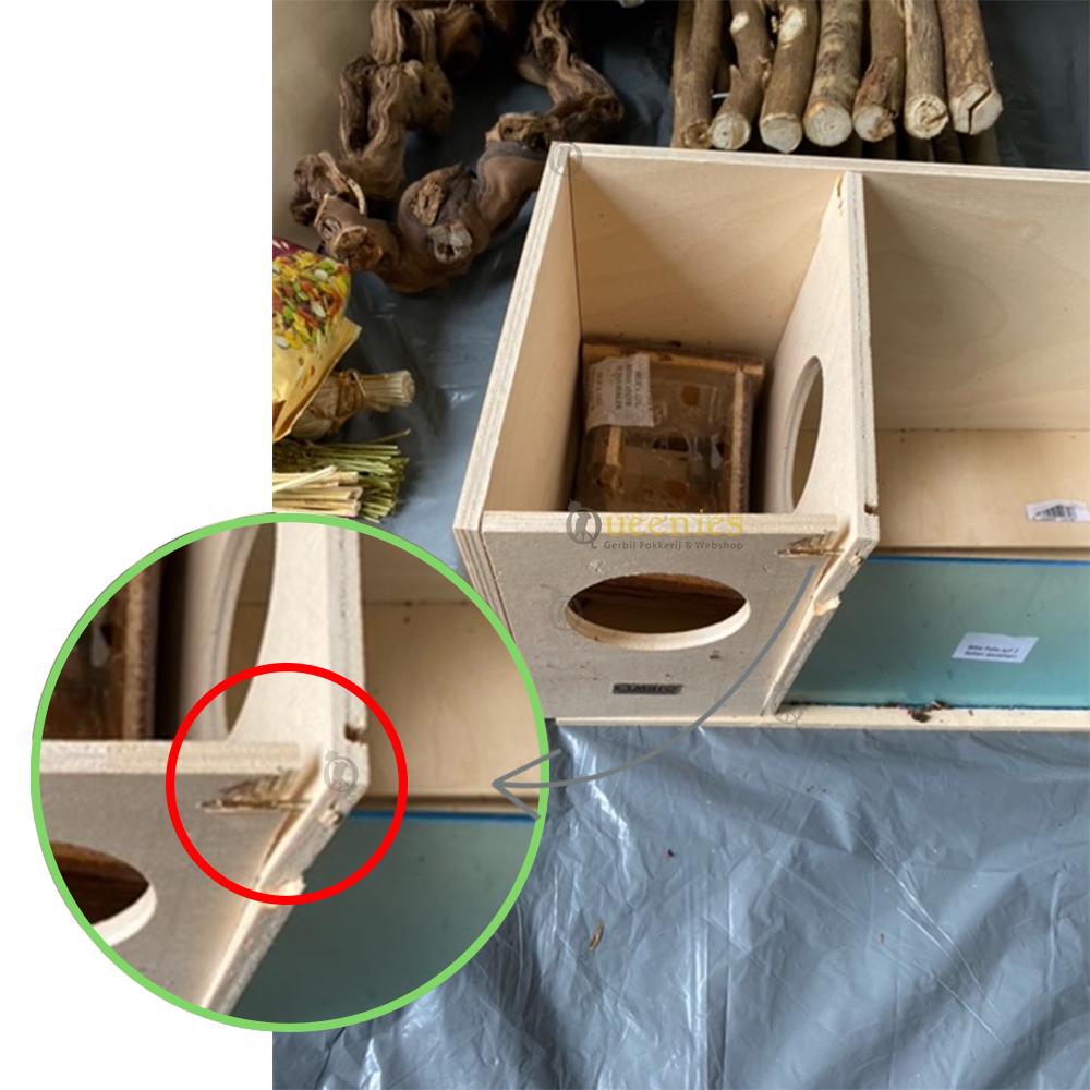 Natuurlijk zandhuis met slaapplek voor hamsters