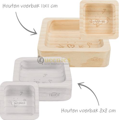 Natuurlijke houten voerbak voor Gerbils