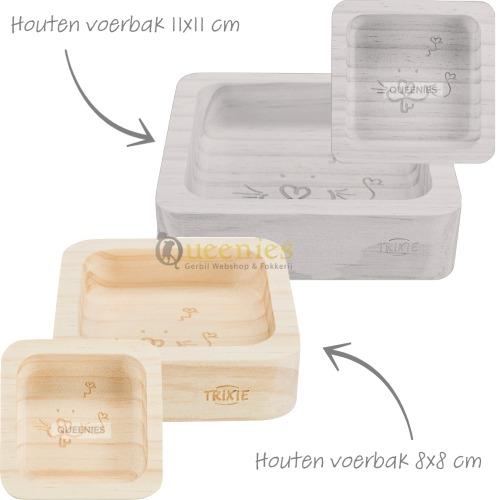 Natuurlijke houten voerbak voor Dwerghamster