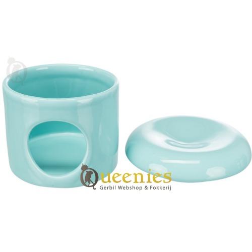 Keramiekhuis Turquoise / badzand schaal