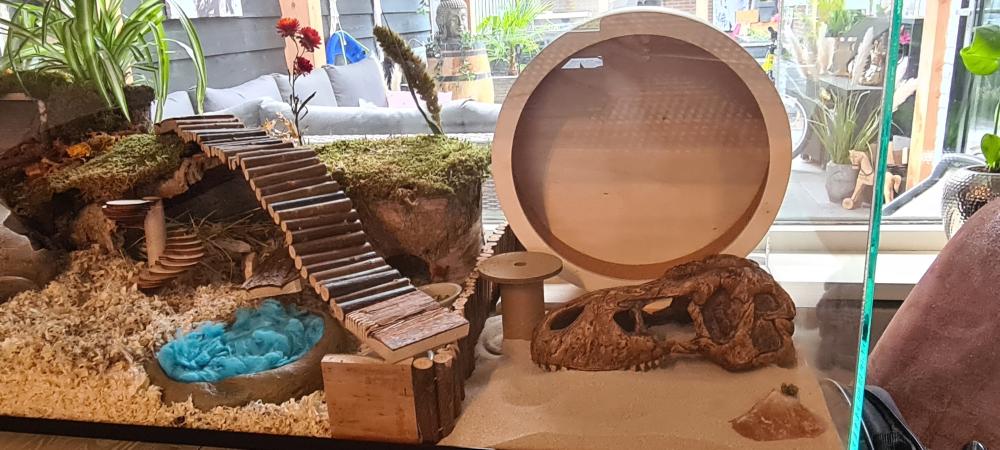 Hamsterspeelgoed met loopwiel en Skull voor Gerbils