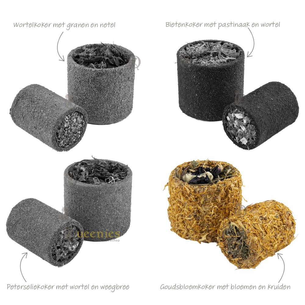 Gezonde hamster snack met groente en kruiden