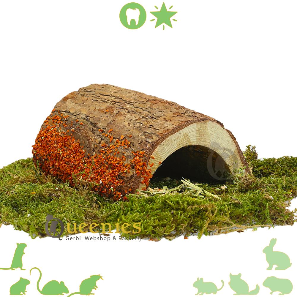 Hamster verwennerij met boomstam